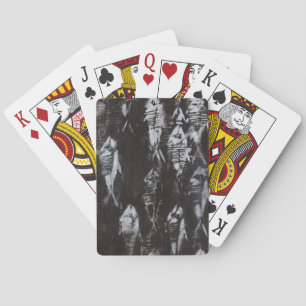 Fossile weiße Fische im schwarzen Hintergrund Spielkarten
