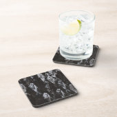 Fossile weiße Fische im schwarzen Hintergrund Untersetzer (Rechte Seite)