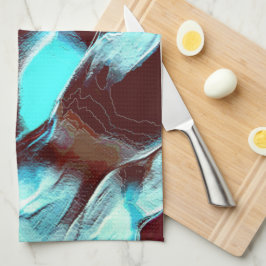 Fossilien oder Metall, in braun bis zyangradienten Geschirrtuch