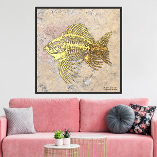 Fossilienfisch Leinwanddruck