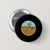 Fossilienjagd Dinosaurier Knochen Paläontologe Fos Button (Vorne & Hinten)