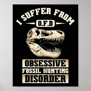 Fossilienjagd Dinosaurier Knochen Paläontologe Fos Poster