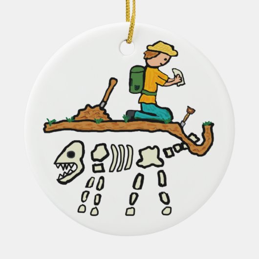 Fossilienjagd Keramik Ornament (Vorne)