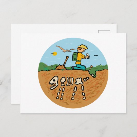 Fossilienjagd Postkarte (Vorne/Hinten)