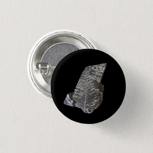 Fossilisierte Fern-Blätter Rock Nature Fotografy Button (Vorne & Hinten)