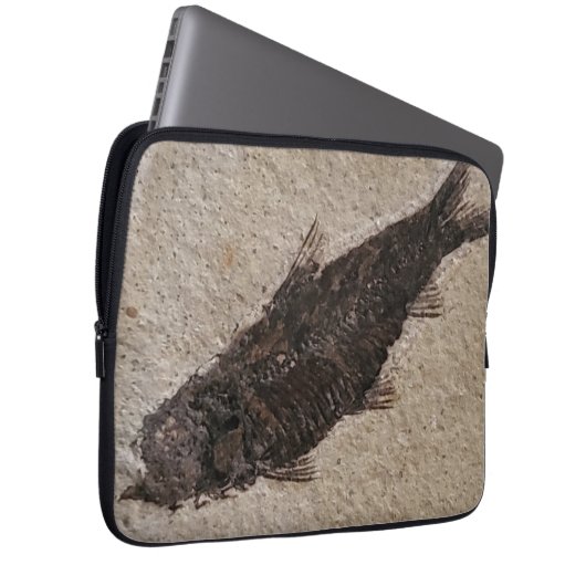 Fossilisierte Fisch-Elektronik Laptopschutzhülle (Vorne Rechts)