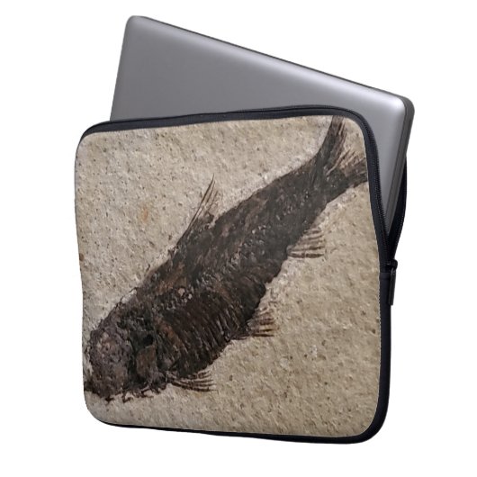 Fossilisierte Fisch-Elektronik Laptopschutzhülle (Vorderseite Links)