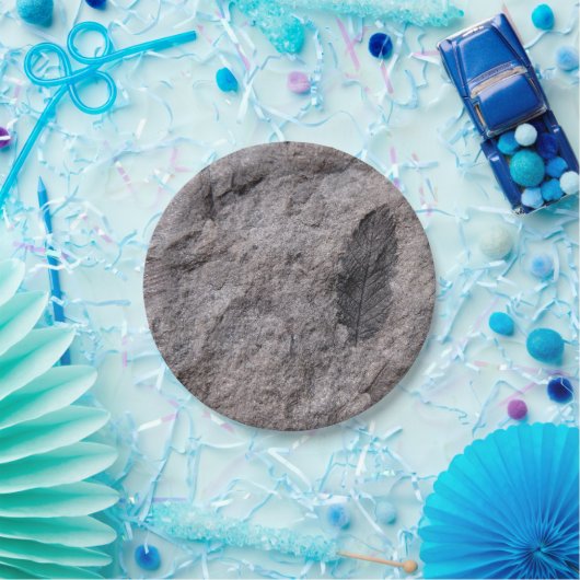 Fossilisierte Pflanze 350 Millionen Yr. Altes Foto Pappteller (Party)