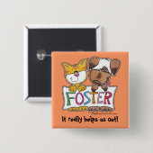 FOSTER-Banner für Hunde und Katzen Button (Vorne & Hinten)