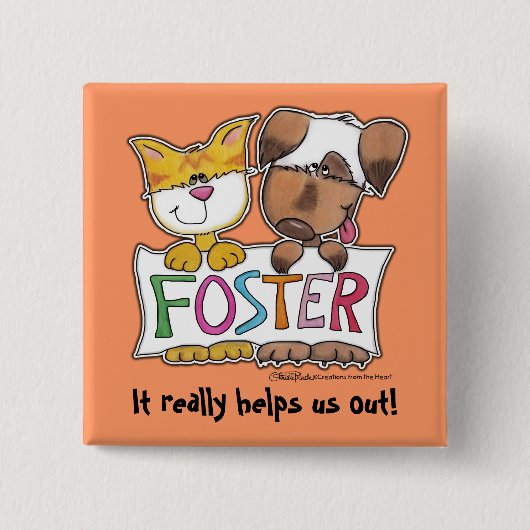 FOSTER-Banner für Hunde und Katzen Button (Vorderseite)