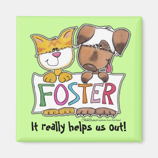 FOSTER-Banner für Hunde und Katzen Magnet (Vorne)
