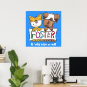 FOSTER-Banner für Hunde und Katzen Poster (Heimbüro)