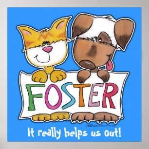 FOSTER-Banner für Hunde und Katzen Poster
