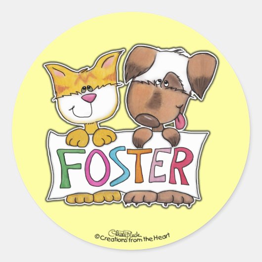FOSTER-Banner für Hunde und Katzen Runder Aufkleber (Vorderseite)