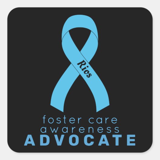Foster Care Advocate Black Square Sticker (Vorderseite)