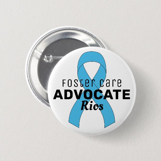 Foster Care Advocation Ribbon White Button (Vorne & Hinten)