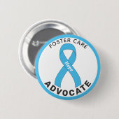 Foster Care Advocation Ribbon White Button (Vorne & Hinten)