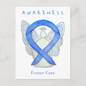 Foster Care Blue Awareness Ribbon Angel Cards Postkarte (Vorderseite)
