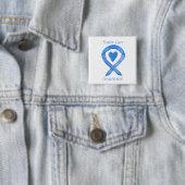 Foster Care Blue Awareness Ribbon Hefttasten Button (Beispiel)