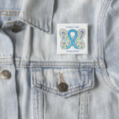 Foster Care Blue Butterfly Awareness Ribbon Button (Beispiel)
