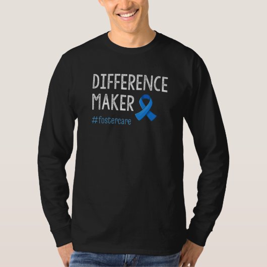 Foster Care Ribbon Difference Maker Adoption Foste T-Shirt (Vorderseite)