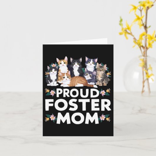 Foster Cat Adoptier Proud Foster Mama Karte (Gelbe Blume)