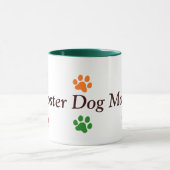 Foster Dog Mama-farbige Paw Prints Tasse (Zentrum)