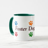 Foster Dog Mama-farbige Paw Prints Tasse (Vorderseite Links)