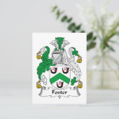 Foster Familienwappen Postkarte (Stehend Vorderseite)