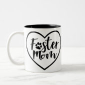 Foster Hund Mama Herz Zweifarbige Tasse (Links)