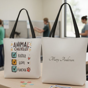 Foster Love Forever Tier-Checkliste Tasche