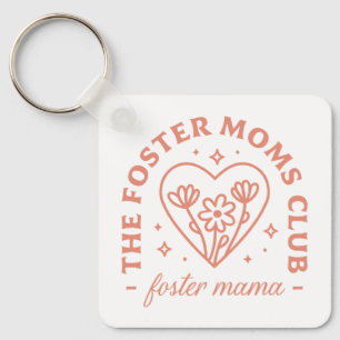 Foster Mom Club Adoption Mama Blumenästhetik Schlüsselanhänger