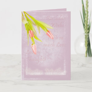 Foster Mother Birthday Card mit Tulpen Karte