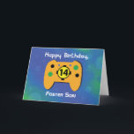 Foster Son 14-jähriger Gamer Controller zum Geburt Karte<br><div class="desc">Für einen Pflegesohn,  der seinen 14. Geburtstag sehr bald feiert,  ist diese Karte,  die ein Videospiel-Controller der Abdeckung. Wenn er zufällig selbst ein Gamer ist,  dann wird er diesen definitiv Liebe. Oh,  haben wir nicht gesagt,  dass diese Karte auch mit einer anpassbaren Vorderseite kommt.</div>