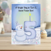 Foster Son 5th Birthday Snowman Snowy  Karte