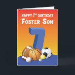 Foster Son 7th Birthday Sports Balls Karte<br><div class="desc">Sie wissen,  dass Ihre Pflegejunges Lieben,  mit Bälle zu spielen,  und diese Karte wäre die perfekte Karte,  um ihm seinen 7. Geburtstag zu schenken. Das wird sicherlich seinen Geburtstag mehr Spaß machen.</div>