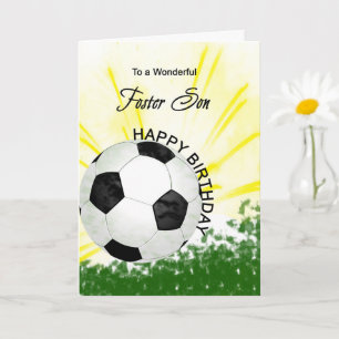 Foster Son Birthday Soccer Card Karte