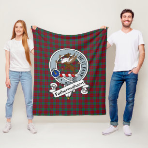 Fotheringham Clan Abzeichen Tartan Kariert Fleecedecke