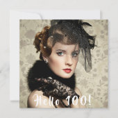 Foto 100. Geburtstagsparty Hallo 100 Einladung (Vorderseite)