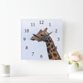 Foto 106 Giraffe Quadratische Wanduhr (Zuhause)
