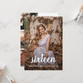 Foto 16 . Geburtstag Einladung (Vorderseite/Rückseite Beispiel)