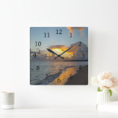 Foto 17 Sonnenuntergang Quadratische Wanduhr (Zuhause)