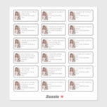 Foto 18 Individuelle Empfänger Vielen Dank für Ihr Aufkleber<br><div class="desc">Foto-Blatt von 18 Einzelempfängern Vielen Dank für Ihre Nachricht und Name Hochzeit. Fügen Sie eine persönliche individuelle Dankesbotschaft zu jeder Ihrer Gastgeschenke Hochzeiten hinzu! Sie können jedem Aufkleber auf dem Blatt neben Ihrem Foto für eine besondere Touch eine andere Nachricht und einen anderen Namen hinzufügen. Ideal für Ihre nahen Familiengeschenke...</div>