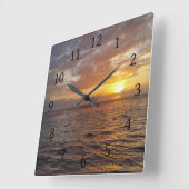 Foto 18 Sonnenuntergang Quadratische Wanduhr (Winkel)