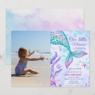 Foto 1. Geburtstag unter dem Meerjungfrau-Party Einladung
