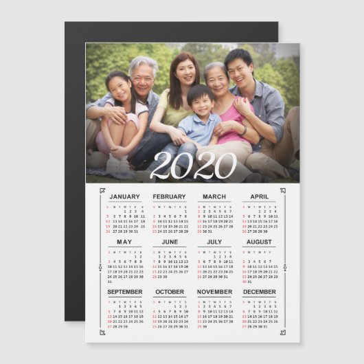 Foto 2020 - Kalender personalisieren Magnetkarte (Vorne/Hinten)