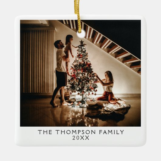 Foto 2024 auf beiden Seiten Weihnachten Keramikornament (Vorderseite)