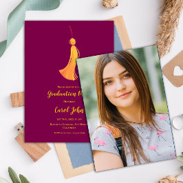 Foto 2025 Abschluss Tassel Party Mini Einladung