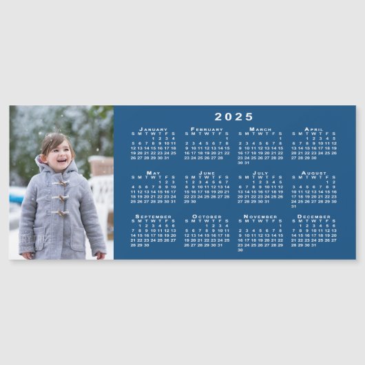 Foto 2025 Kalender auf Blue Magnet hinzufügen (Vorderseite)
