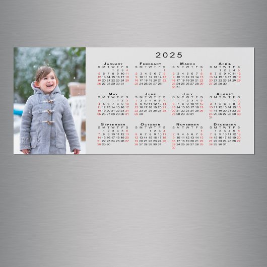 Foto 2025 Kalender auf Gray Magnet hinzufügen